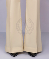 BEIGE COTTON BOOT CUT PANT