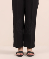 BLACK COTTON STRAIGHT PANT