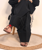 BLACK EMBROIDERED FARSHI SHALWAR