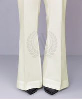 IVORY COTTON BOOT CUT PANT