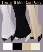 PACK OF 3 BOOT CUT PANTS