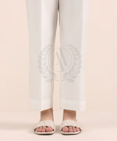 WHITE COTTON STRAIGHT PANT