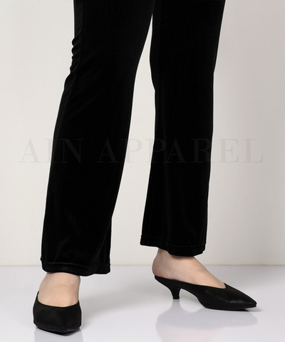 BLACK VELVET STRAIGHT PANT