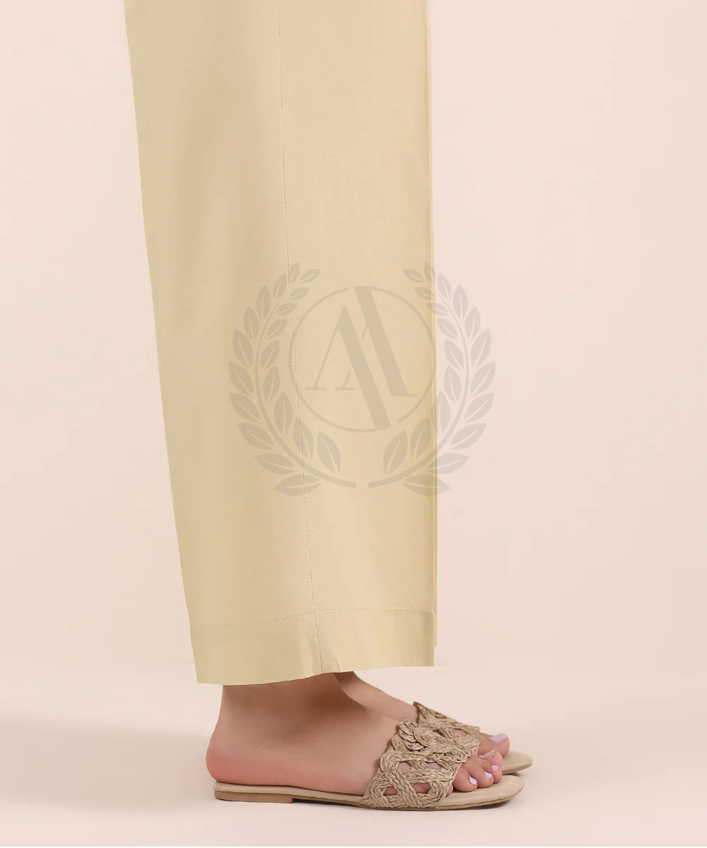BEIGE COTTON CULOTTES PANT