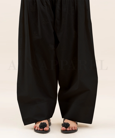 BLACK EMBROIDERED FARSHI SHALWAR - PRE BOOKING
