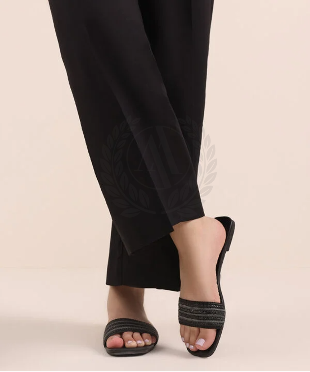 BLACK COTTON CULOTTES PANT