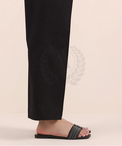 BLACK COTTON STRAIGHT PANT
