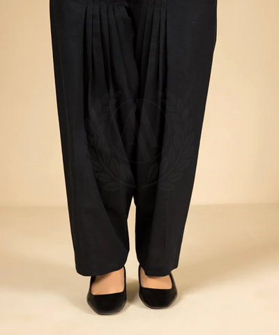 BLACK SOLID SHALWAR