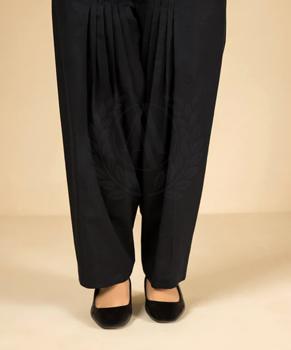 BLACK SOLID SHALWAR