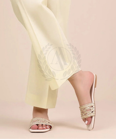IVORY COTTON STRAIGHT PANT