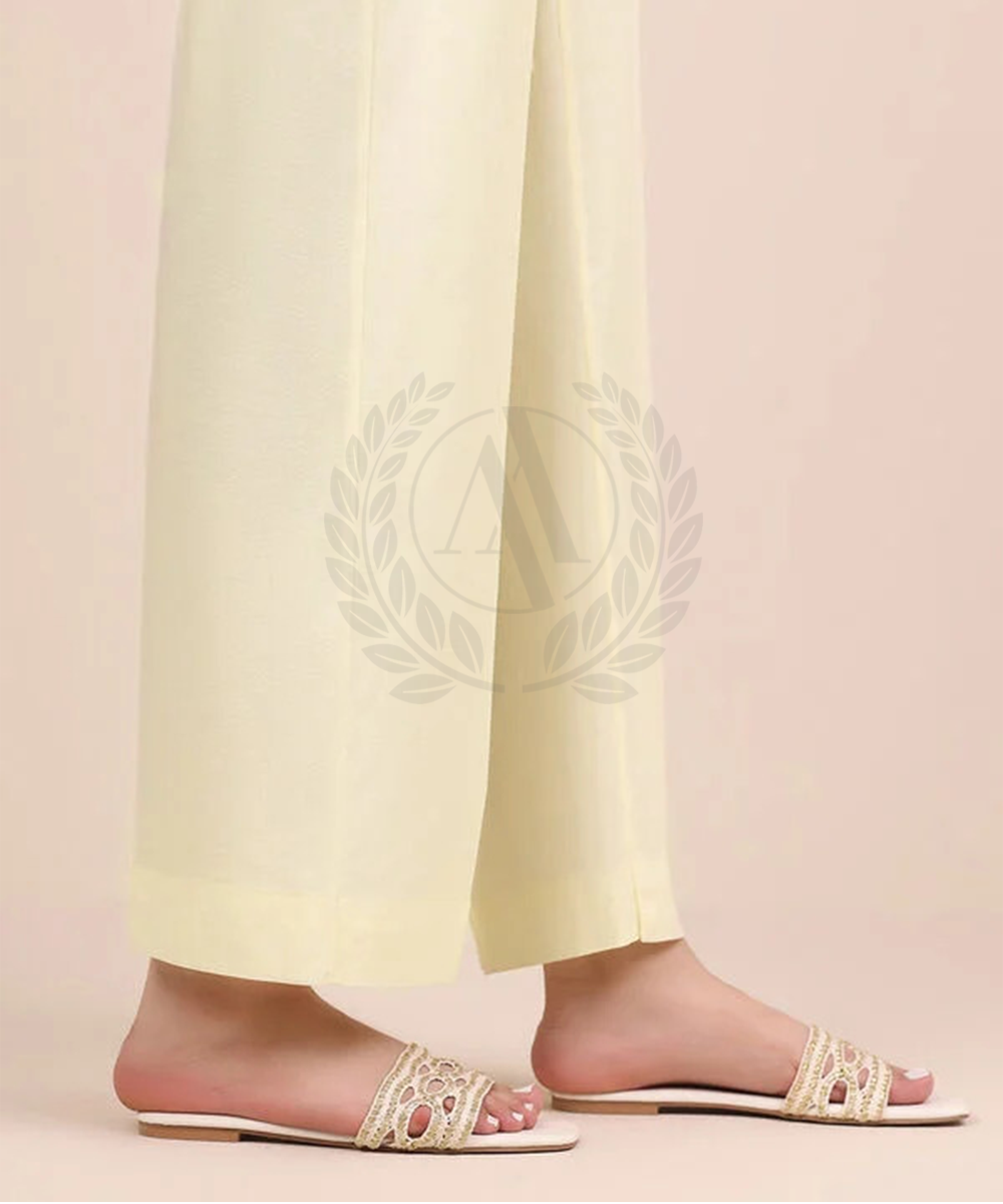 IVORY COTTON STRAIGHT PANT