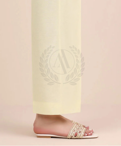 IVORY COTTON STRAIGHT PANT