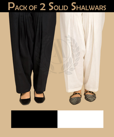 PACK OF 2 SOLID SHALWARS