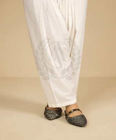 WHITE SOLID SHALWAR