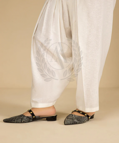 WHITE SOLID SHALWAR